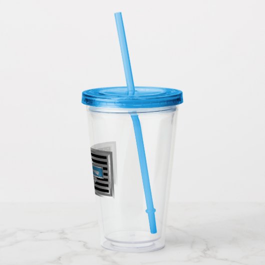 Verre En Acrylique Badge Infantryman de combat sur le drapeau américa (Gauche)