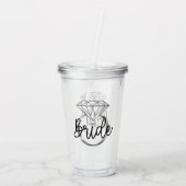 Verre En Acrylique Bague de fiançailles diamant Silver (Dos)