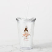 Verre En Acrylique Ballerina Nom personnalisé Fille (Dos)