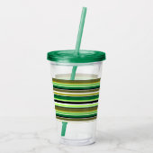 Verre En Acrylique Bandes blanches vert mignonne (Dos)