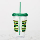 Verre En Acrylique Bandes blanches vert mignonne (Droite)