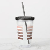 Verre En Acrylique Bandes d'or rose avec Monogramme (Gauche)