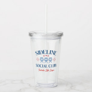 Verre En Acrylique Baseball Baseline Social Club avec nom de ligue