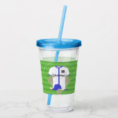 Verre En Acrylique Baseball bleu personnalisé (Dos)
