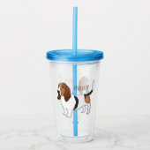 Verre En Acrylique Basset hound dessin de chien (Devant)