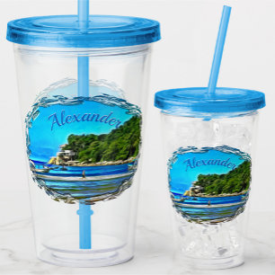 Verre En Acrylique Bateaux de pêche de Mismaloya 0346