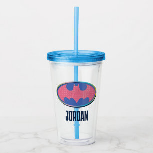 Verre En Acrylique Batman Logo Pink Polka Dot