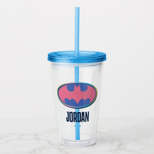 Verre En Acrylique Batman | Logo Pink Polka Dot (Devant)
