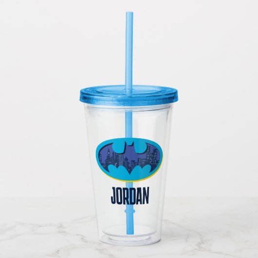 Verre En Acrylique Batman | Symbole de la ville de Gotham (Devant)