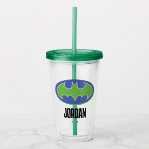 Verre En Acrylique Batman   Symbole pourpre et vert