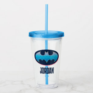 Verre En Acrylique Batman   Symbole rose et bleu