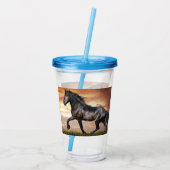 Verre En Acrylique Beau Cheval Noir (Dos)