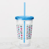 Verre En Acrylique Beau Floral Mason Jar Hearts Motif (Droite)