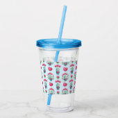 Verre En Acrylique Beau Floral Mason Jar Hearts Motif (Dos)