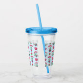 Verre En Acrylique Beau Floral Mason Jar Hearts Motif (Gauche)