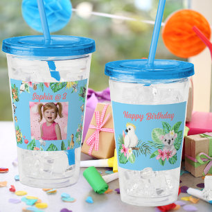 Verre En Acrylique Bébé Animaux Acrylique Tumbler Anniversaire de enf