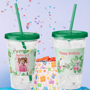 Verre En Acrylique Bébé Animaux Acrylique Tumbler Anniversaire de enf