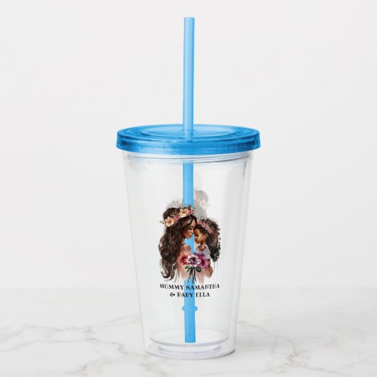 Verre En Acrylique Belle maman et fille noire (Devant)