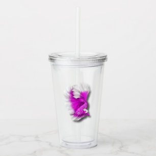 Verre En Acrylique Bêta blanc et rose