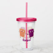 Verre En Acrylique Beurre d'arachide mignonne et caricature sandwich  (Devant)