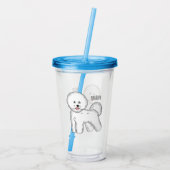 Verre En Acrylique Bichon frise dog dessin animé (Dos)