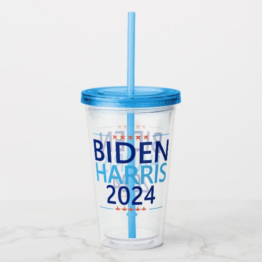 Verre En Acrylique Biden Harris 2024 pour l'élection présidentielle a (Devant)