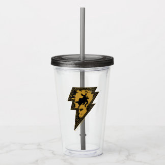 Verre En Acrylique Black Adam Distressed Lightning Bolt Graphic