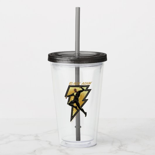 Verre En Acrylique Black Adam Lightning Bolt Illustration du caractèr (Devant)