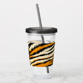 Verre En Acrylique Black and Orange Tiger Stripes Monogram (Gauche)
