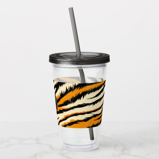 Verre En Acrylique Black and Orange Tiger Stripes Monogram (Gauche)