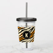 Verre En Acrylique Black and Orange Tiger Stripes Monogram (Devant)