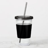 Verre En Acrylique Black Gold Modern Script Girl Monogramme Nom (Dos)