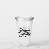 Verre En Acrylique Black Simple Steps Quote Modern Calligraphy (Dos)