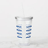 Verre En Acrylique Bleu blanc ondes rayures motif nautique clair (Gauche)