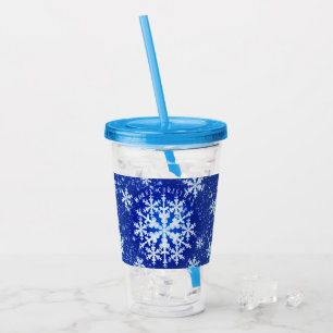 Verre En Acrylique Bleu Bleu Blanc Acrylique Tumbler
