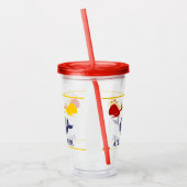 Verre En Acrylique Bleu bleu jaune rouge baleine blanche (Gauche)