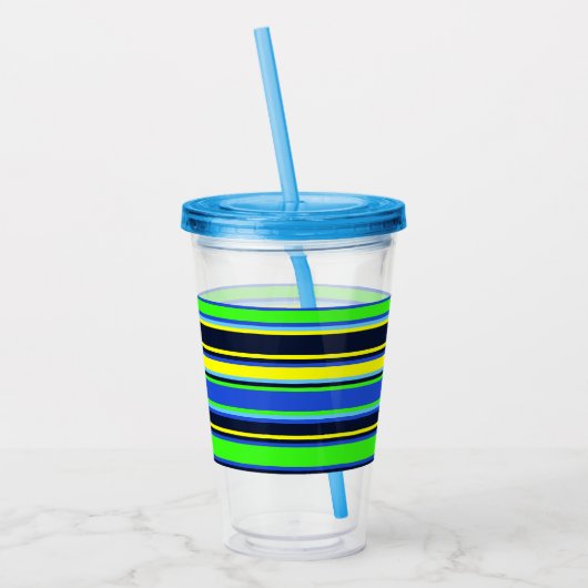 Verre En Acrylique Bleu, citron vert et paruline acrylique jaune (Gauche)