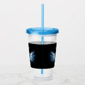 Verre En Acrylique Blue Glowing Angel Wings on black background (Droite)