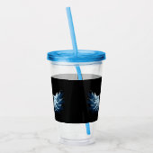 Verre En Acrylique Blue Glowing Angel Wings on black background (Gauche)