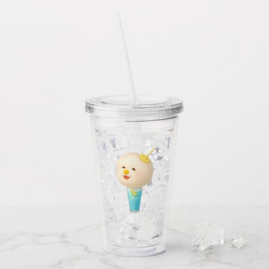 Verre En Acrylique Blue Lemon Float: Smiling Bichon Cotton Candy (Devant glace)