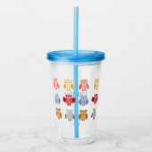 Verre En Acrylique Bois Animaux Nom Chouettes modernes (Devant)