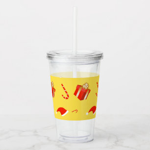 Verre En Acrylique Boîte cadeau de Noël sucre de canne chapeau de Noë