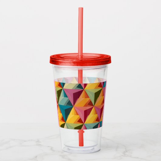 Verre En Acrylique Bold Geometric Triangle Pattern  (Devant)