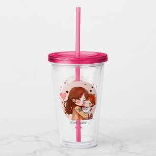 Verre En Acrylique Bond adorable maman et fille (14)