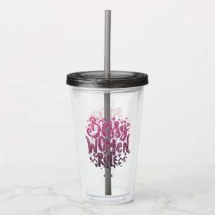 VERRE EN ACRYLIQUE BOSSY WOMEN RÈGLE TYPOGRAPHIE DE LA PARTIES SCINTI