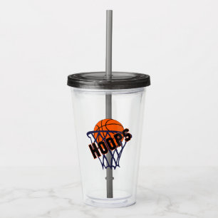 Verre En Acrylique Boucles Basketball & Paruline Acrylique Net