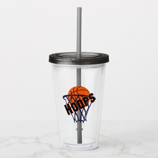 Verre En Acrylique Boucles Basketball & Paruline Acrylique Net (Devant)