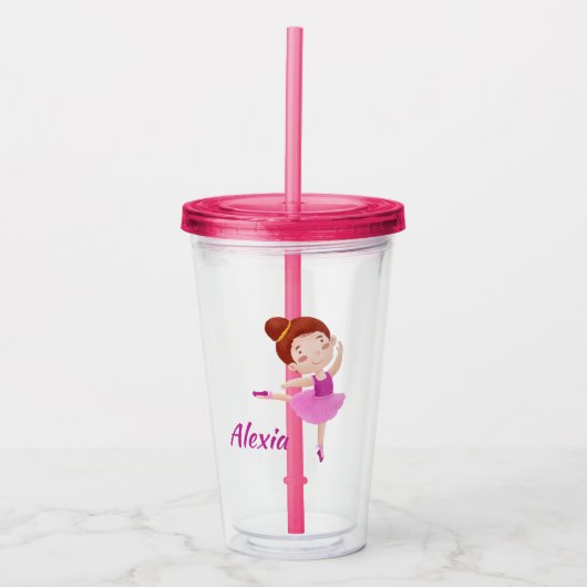 Verre En Acrylique Boug de Ballet personnalisable avec nom - Ballerin (Devant)