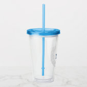Verre En Acrylique Boujee Bleu Sprinkle Sprinkle avec paille (Droite)