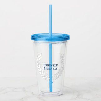 Verre En Acrylique Boujee Bleu Sprinkle Sprinkle avec paille